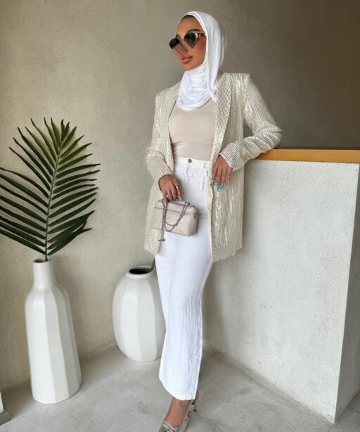 Alternative view of Gold sequin blazer