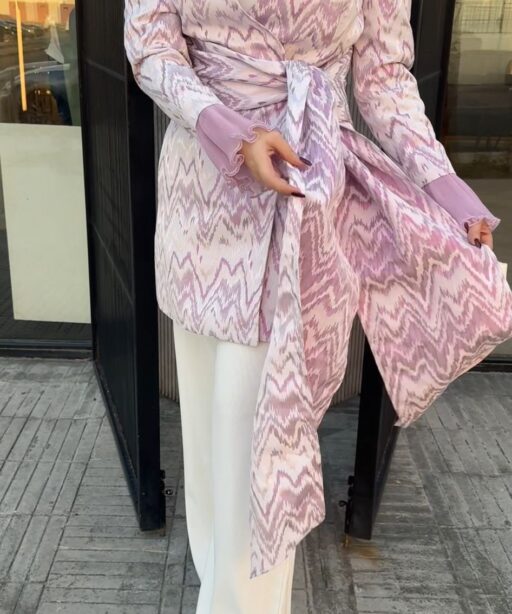 Alternative view of Purple brocade blazer
