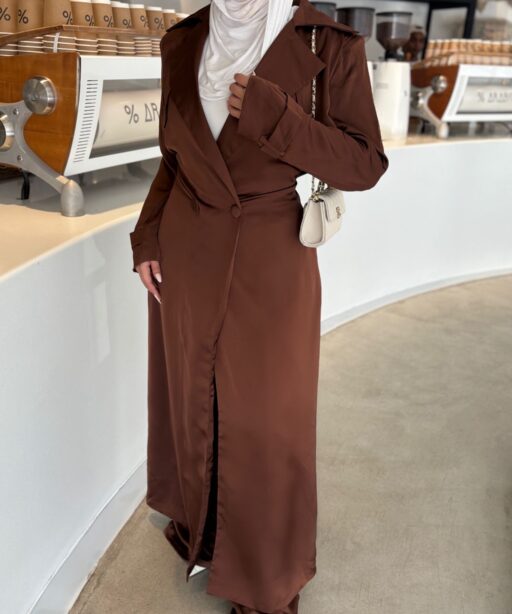 brown satin set